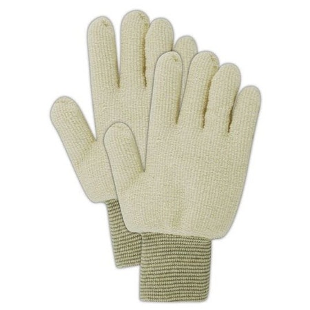 Magid Machine Knit Gloves, Knit Wrist, Natural, 12 PK PT930R